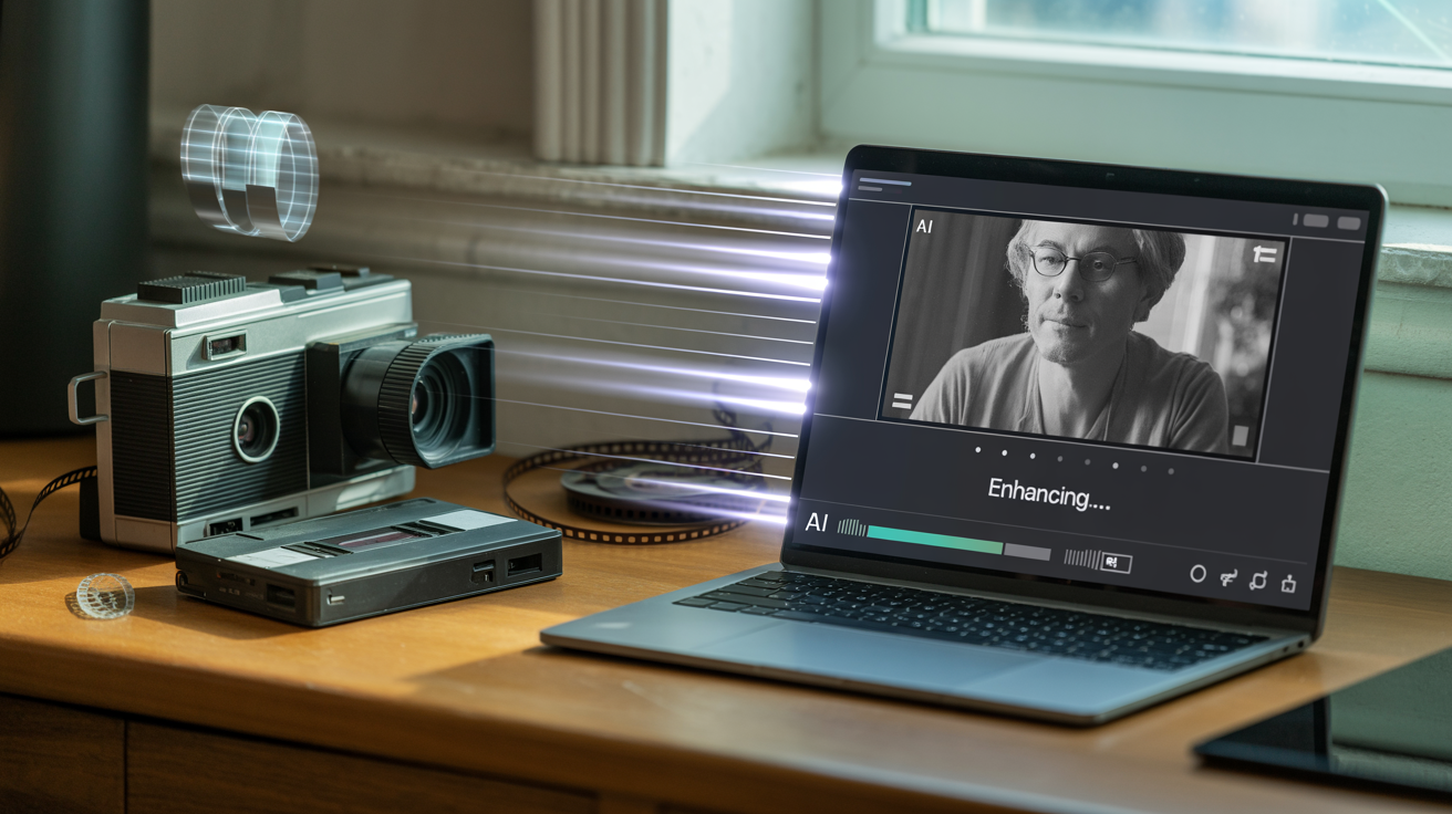 Fix grainy videos with AI using modern software to restore old footage from camcorders or VHS tapes.