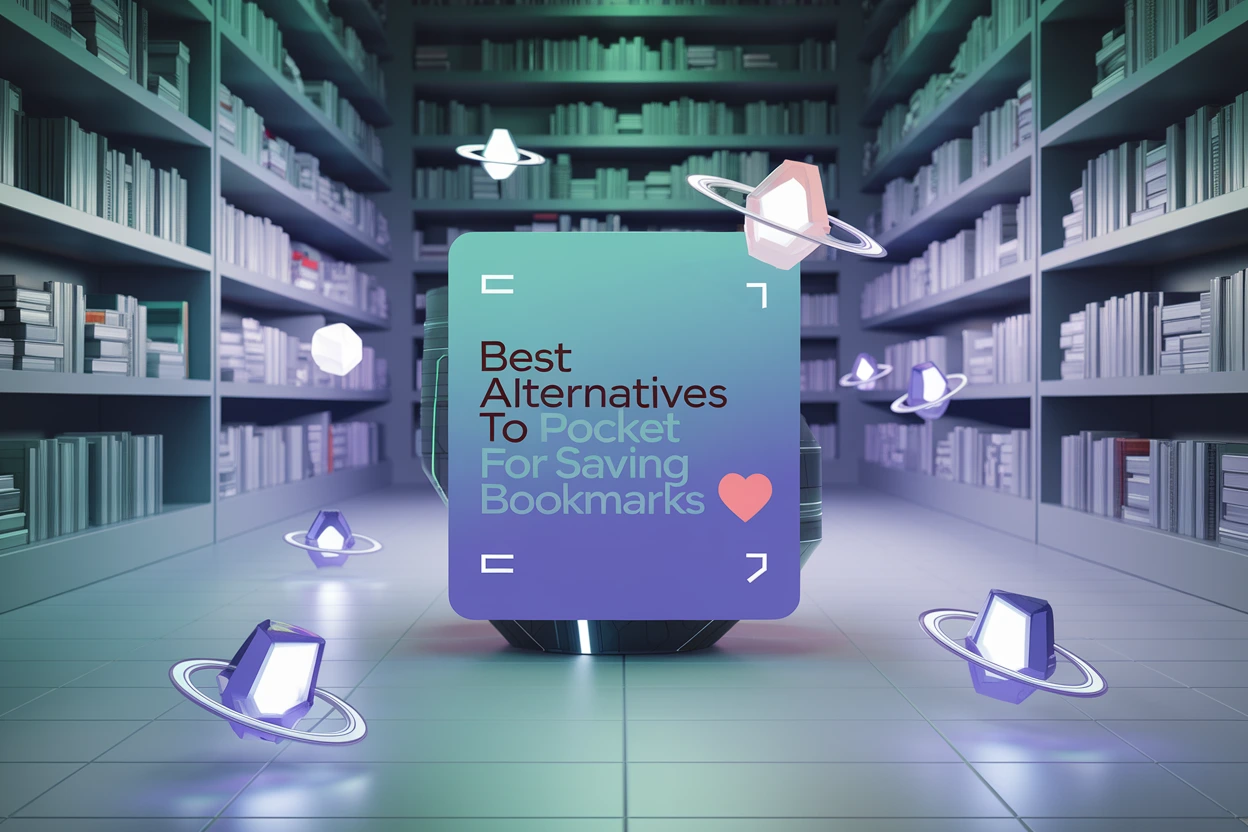 Best Alternatives to Pocket for Saving Bookmarks — futuristic digital library scene